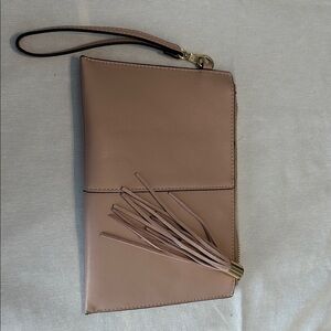 INC International Concepts Tan Wristlet Clutch with Tassel